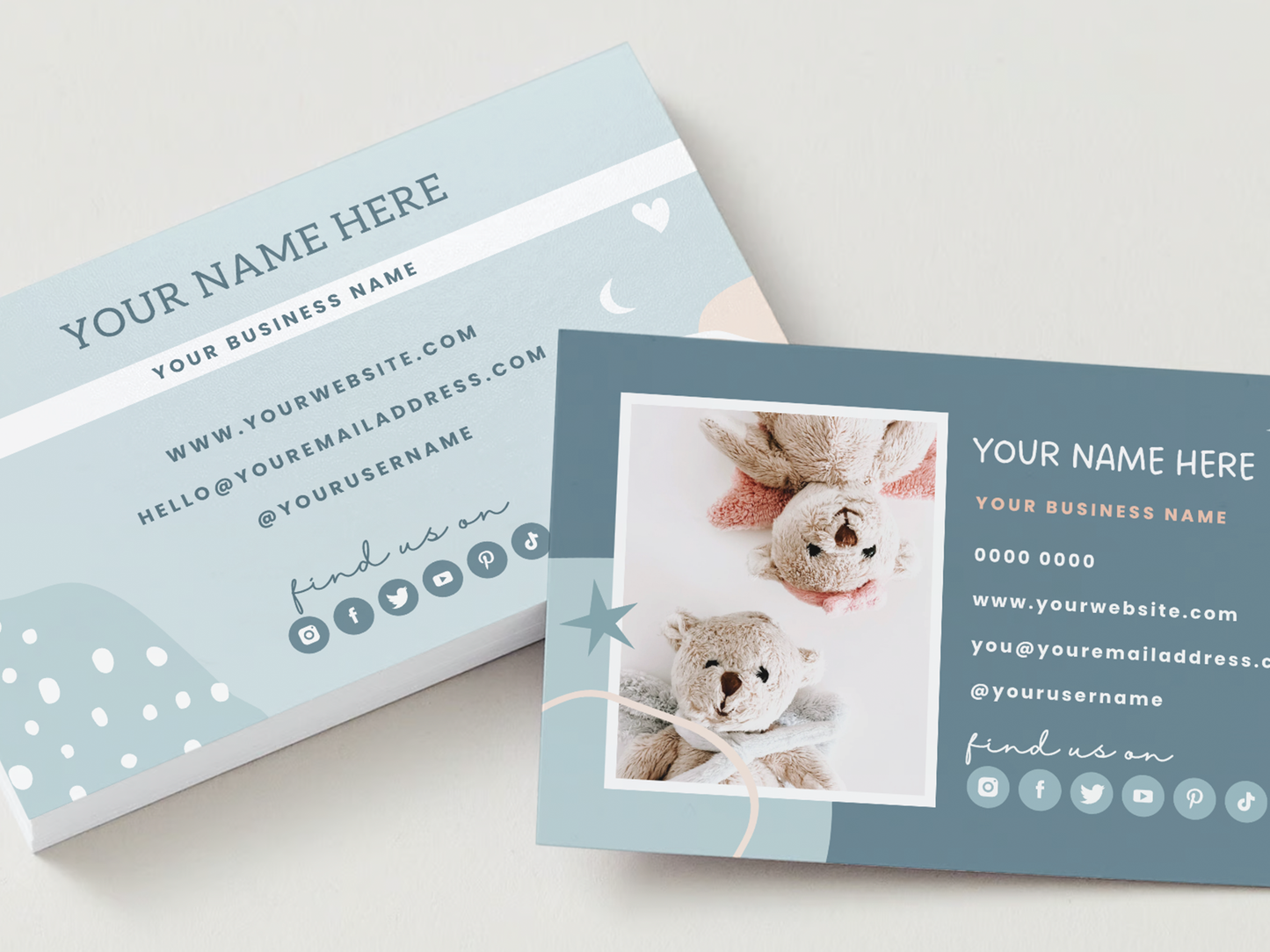 Baby Blue Business Card Template
