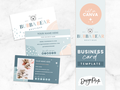 Baby Blue Business Card Template