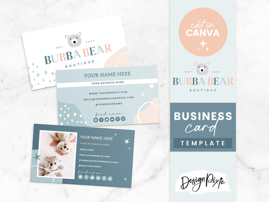 Baby Blue Business Card Template
