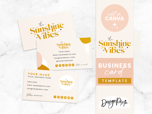 Business Card Template - Sunshine Vibes