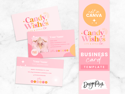 Business Card Template - Candy Wishes