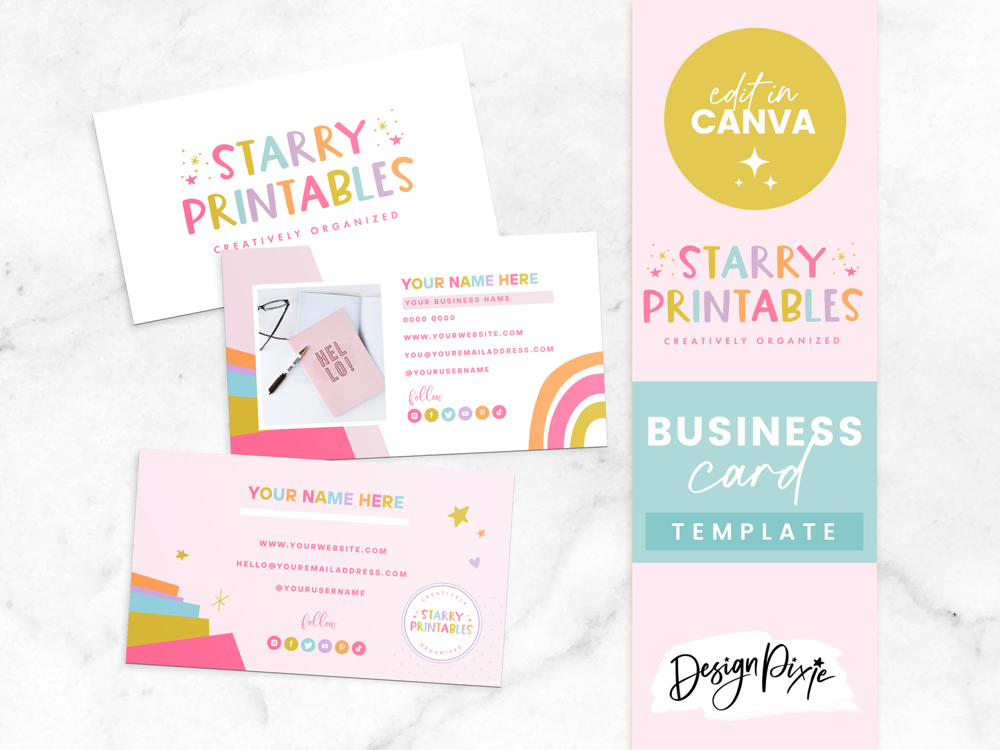 Business Card Template - Starry Printables