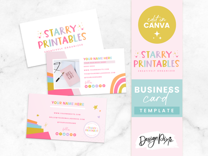 Business Card Template - Starry Printables