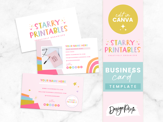 Business Card Template - Starry Printables
