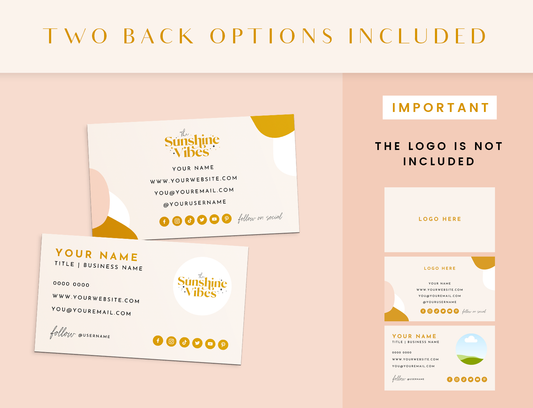 Business Card Template - Sunshine Vibes