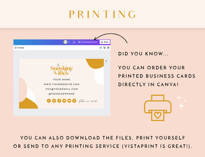 Business Card Template - Sunshine Vibes