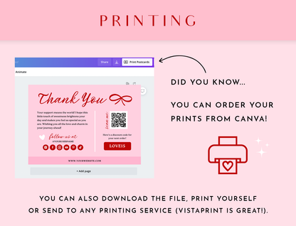 Coquette Thank You Card Template