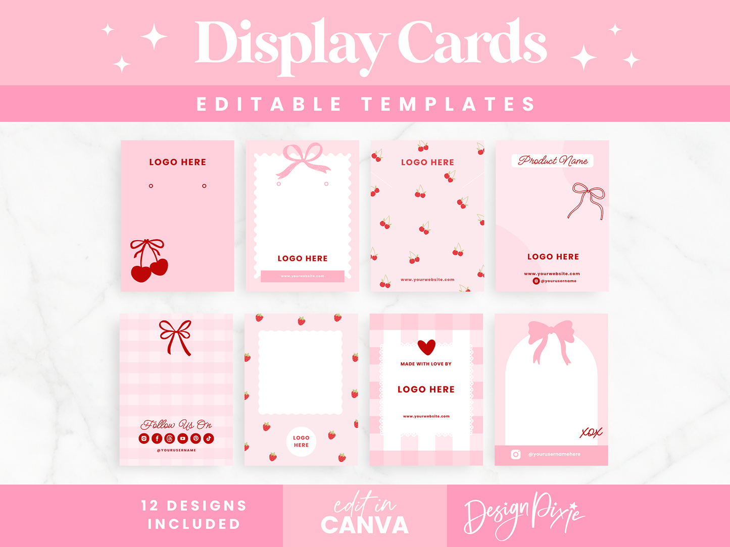 Coquette Display Card Templates