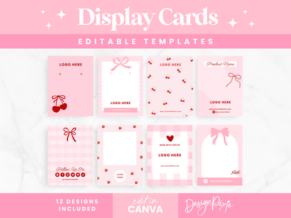 Coquette Display Card Templates