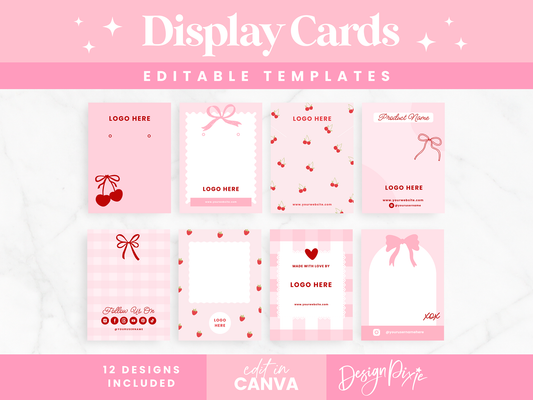 Coquette Display Card Templates