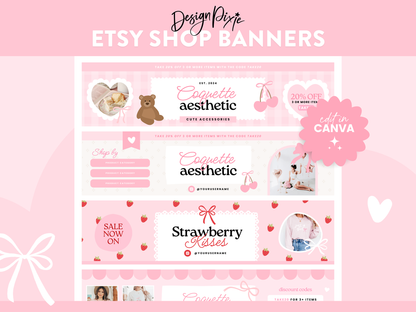 Coquette Etsy Shop Banner Templates