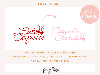 Cute Coquette Cherry Logo Design