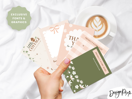 Cottagecore Display Card Templates