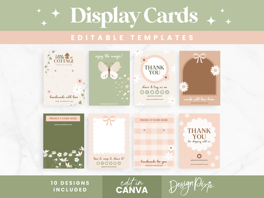 Cottagecore Display Card Templates