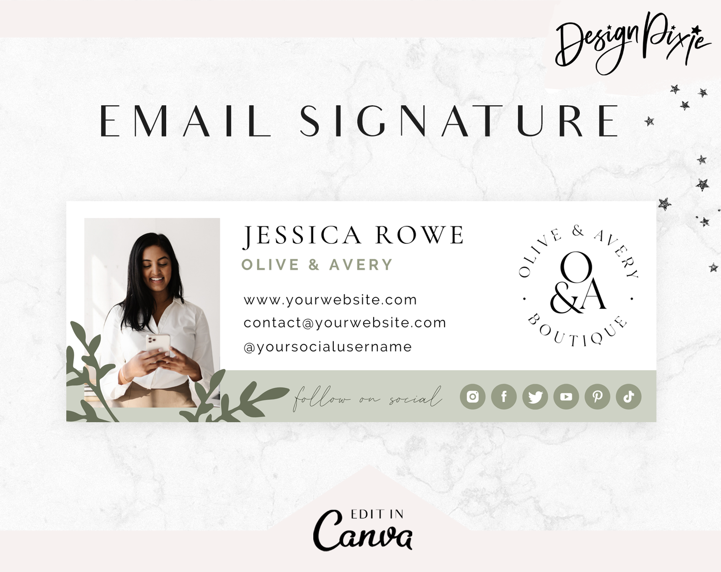 Olive Green Email Signature Template