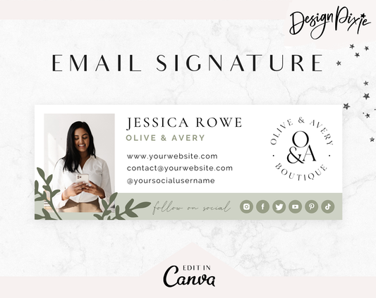 Olive Green Email Signature Template