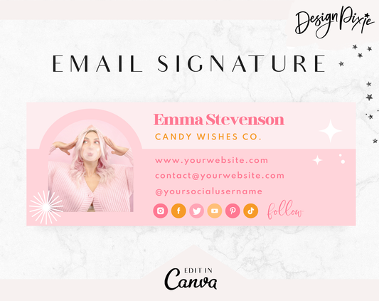 Candy Wishes Email Signature Template