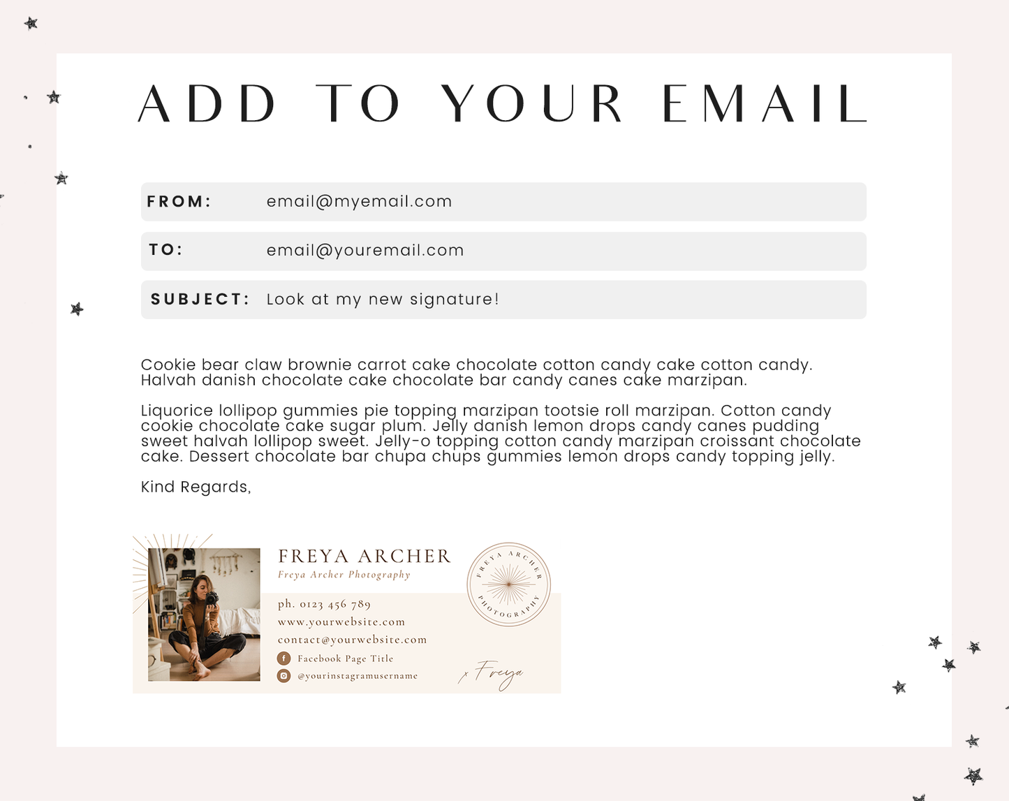Boho Photographer Email Signature Template