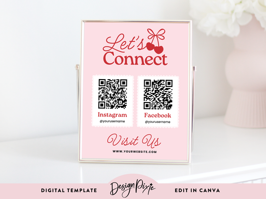 Pink Social Media Sign Template