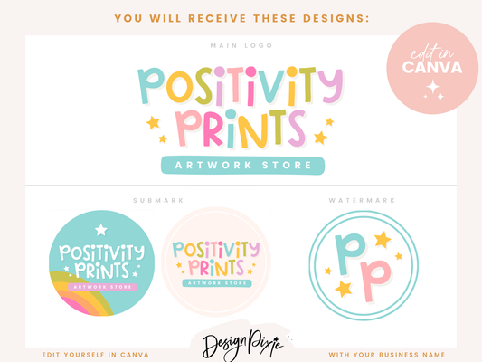 Positivity Prints Logo Template