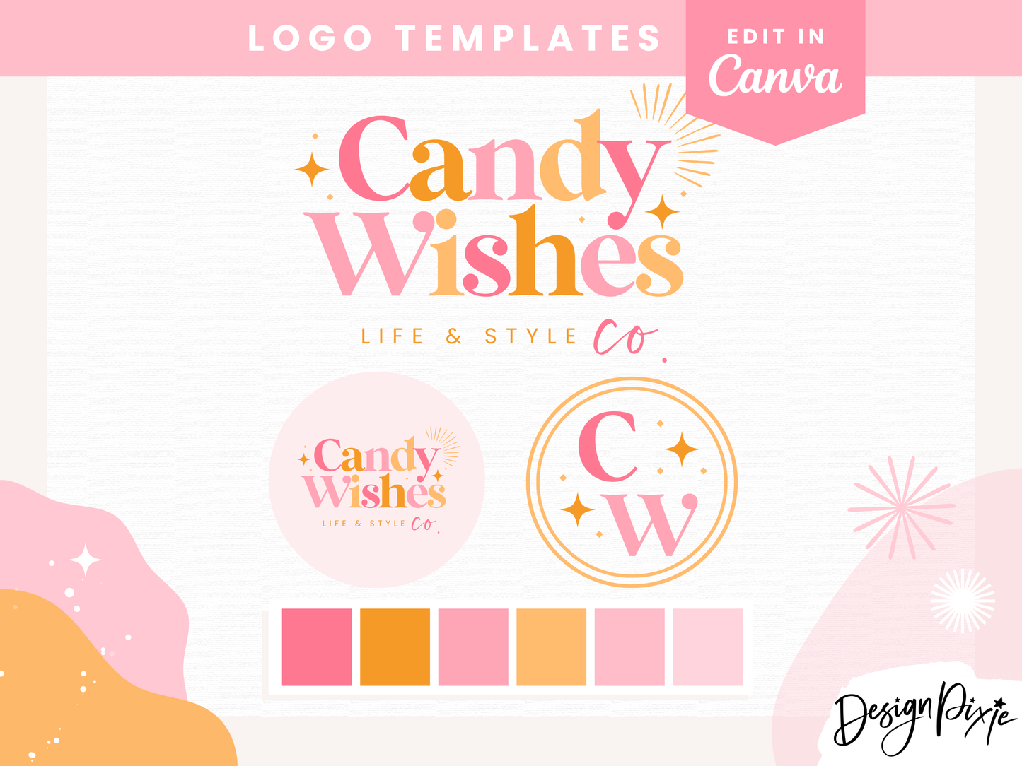 Candy Wishes Logo Template