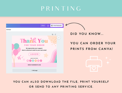 Bright Party Thank You Card Template