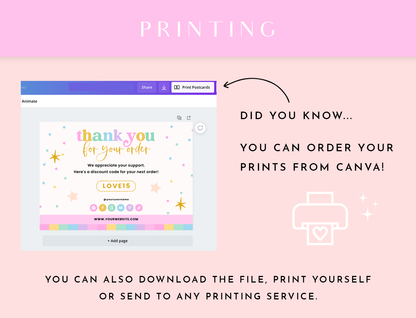 Pastel Party Thank You Card Template