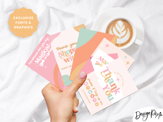 Pastel Rainbow Display Card Templates