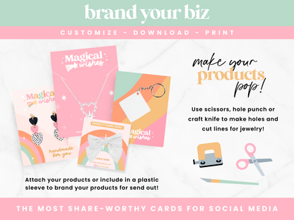 Pastel Rainbow Display Card Templates