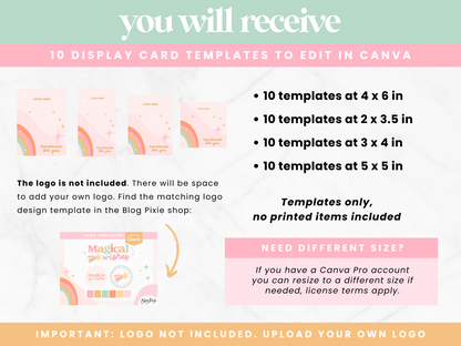 Pastel Rainbow Display Card Templates