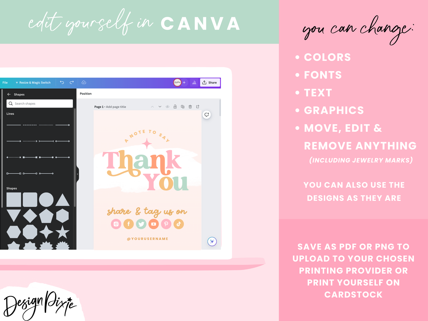 Pastel Rainbow Display Card Templates