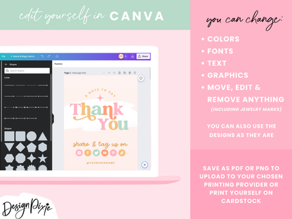 Pastel Rainbow Display Card Templates