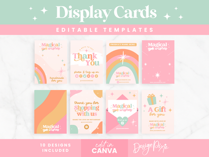 Pastel Rainbow Display Card Templates