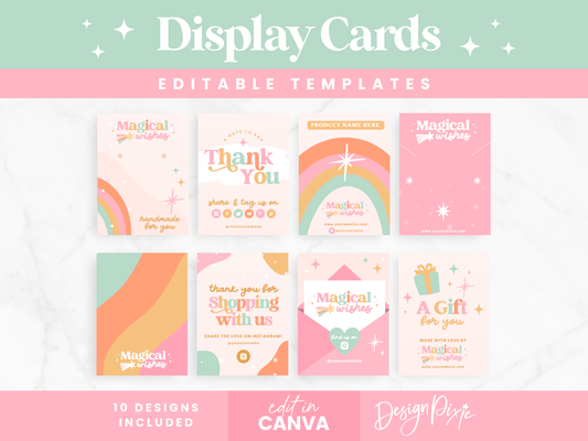 Pastel Rainbow Display Card Templates