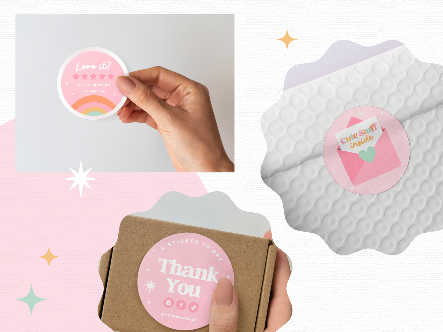Pastel Rainbow Sticker Label Templates