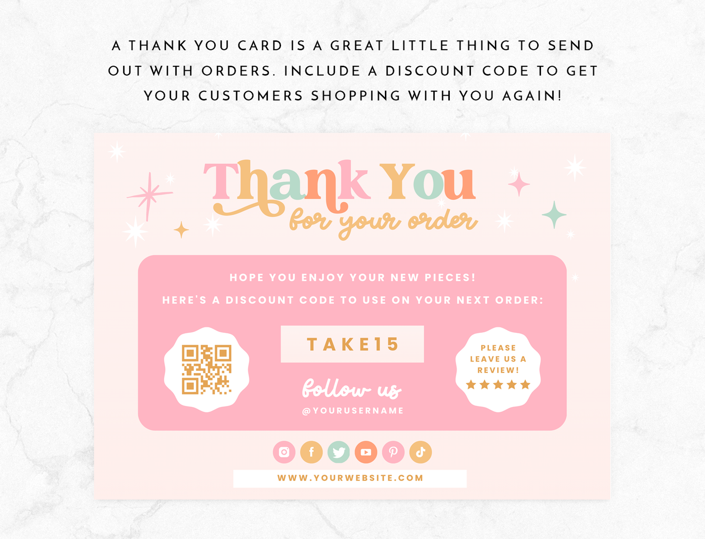 Magical Wishes Thank You Card Template
