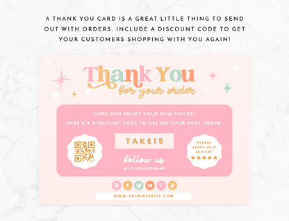 Magical Wishes Thank You Card Template