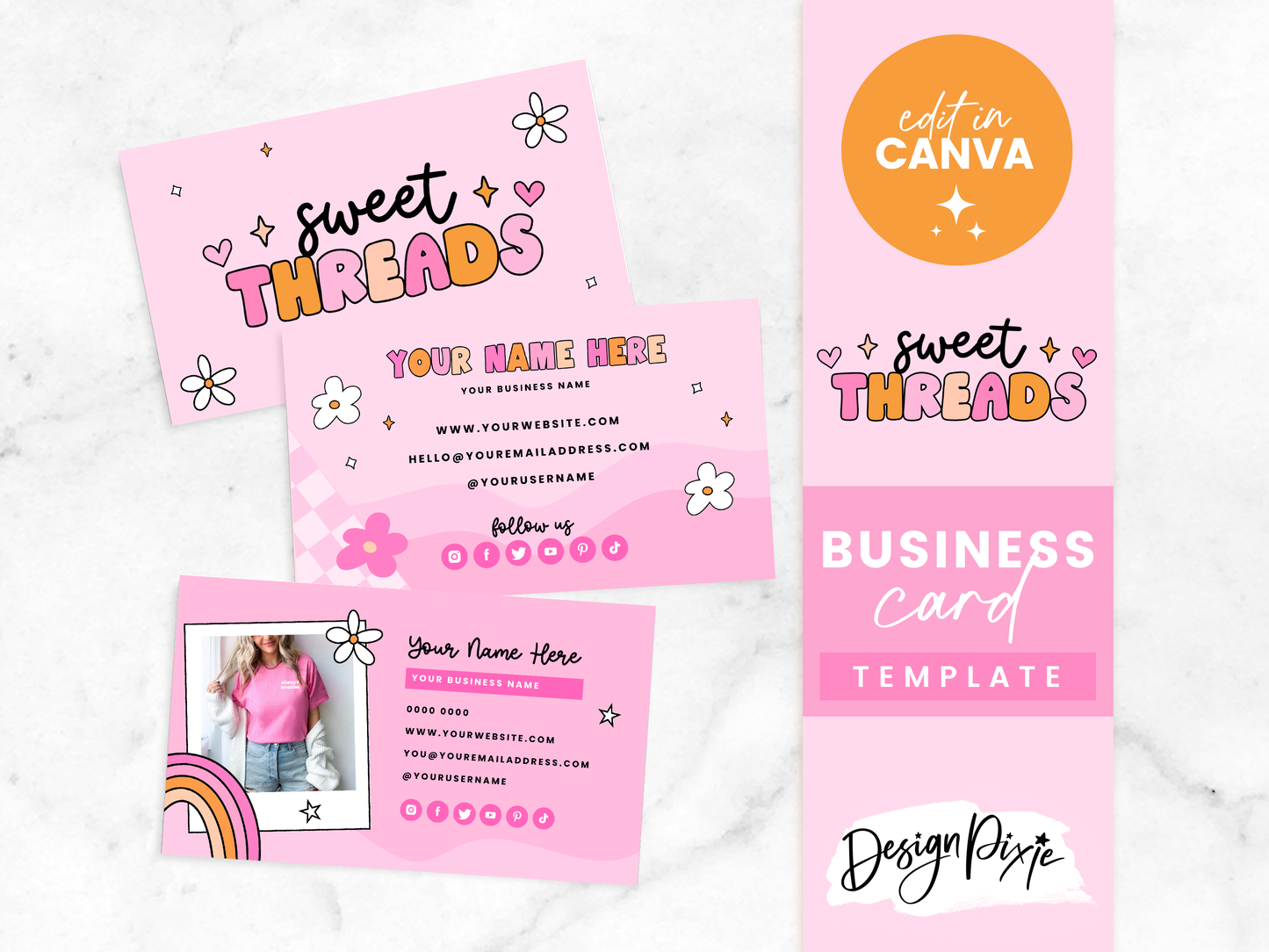 Business Card Template - Sweet Threads