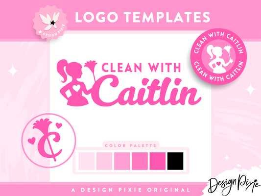 Pink Cleaning Business Logo Template