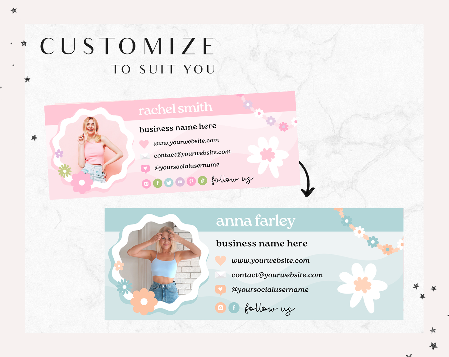 Pink Email Signature Template