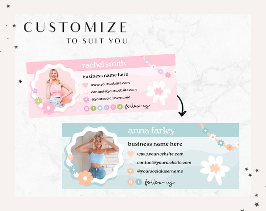 Pink Email Signature Template