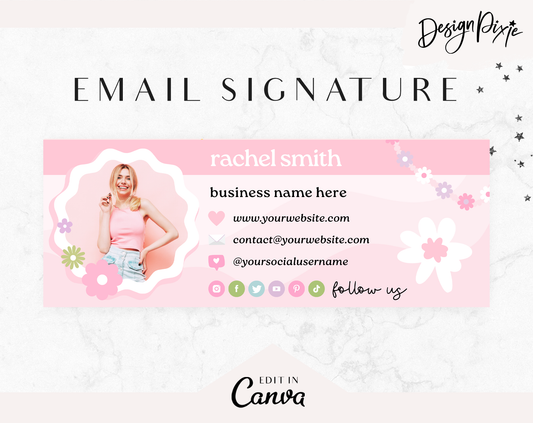Pink Email Signature Template