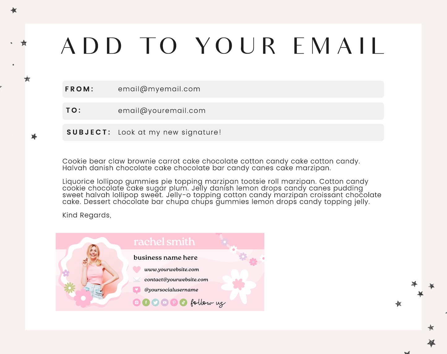 Pink Email Signature Template
