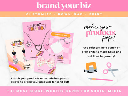 Pink Retro Display Card Templates