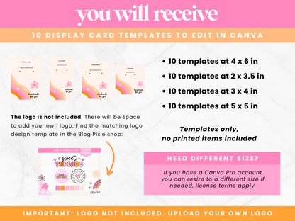 Pink Retro Display Card Templates