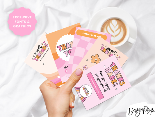 Pink Retro Display Card Templates