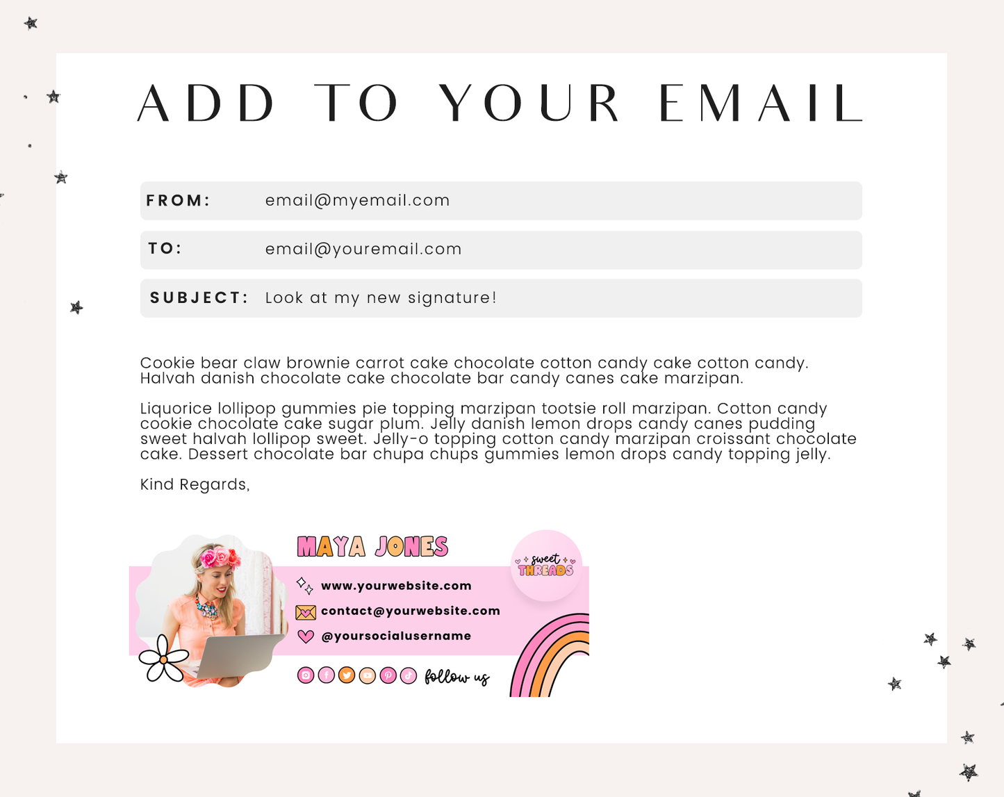 Pink Retro Email Signature Template