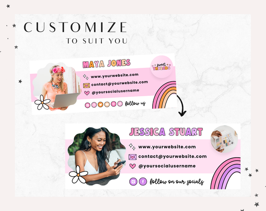 Pink Retro Email Signature Template