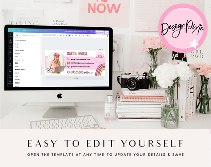 Pink Retro Email Signature Template