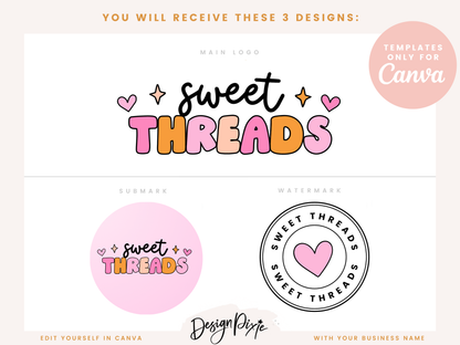 Pink Retro Logo Template